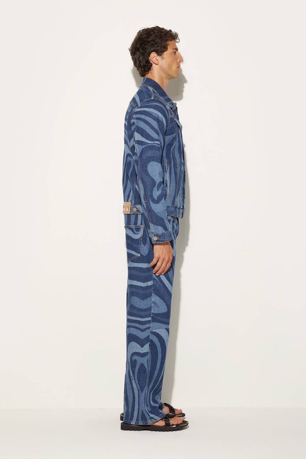 Pucci Giacca in denim con stampa Marmo Vendita