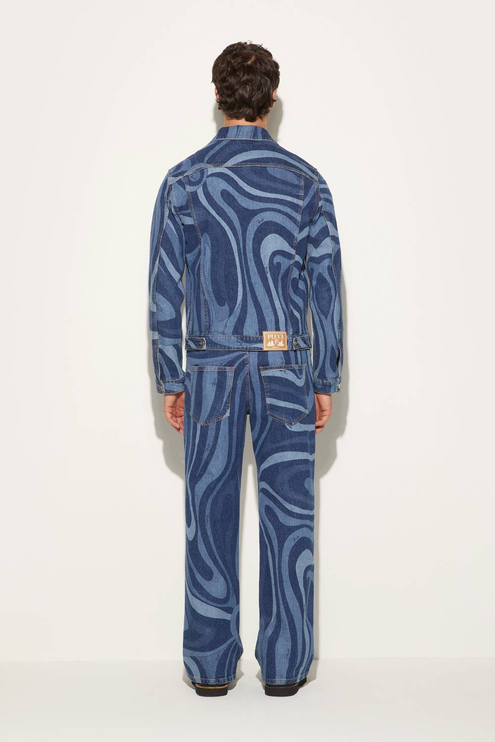 Pucci Giacca in denim con stampa Marmo Vendita