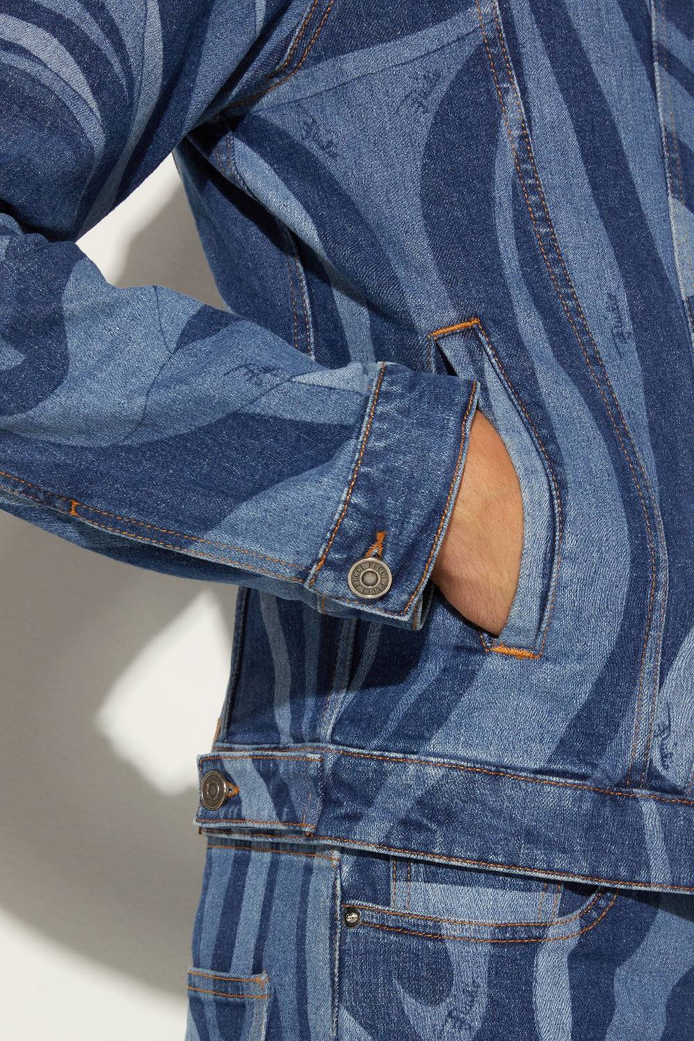 Pucci Giacca in denim con stampa Marmo Vendita