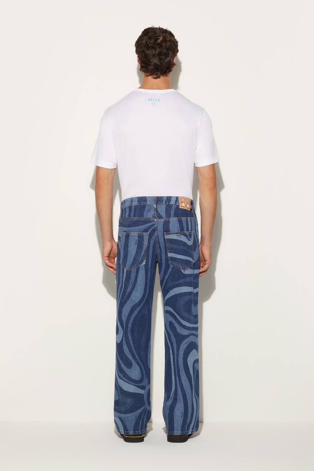 Pucci Jeans a gamba dritta con stampa Marmo Promozione