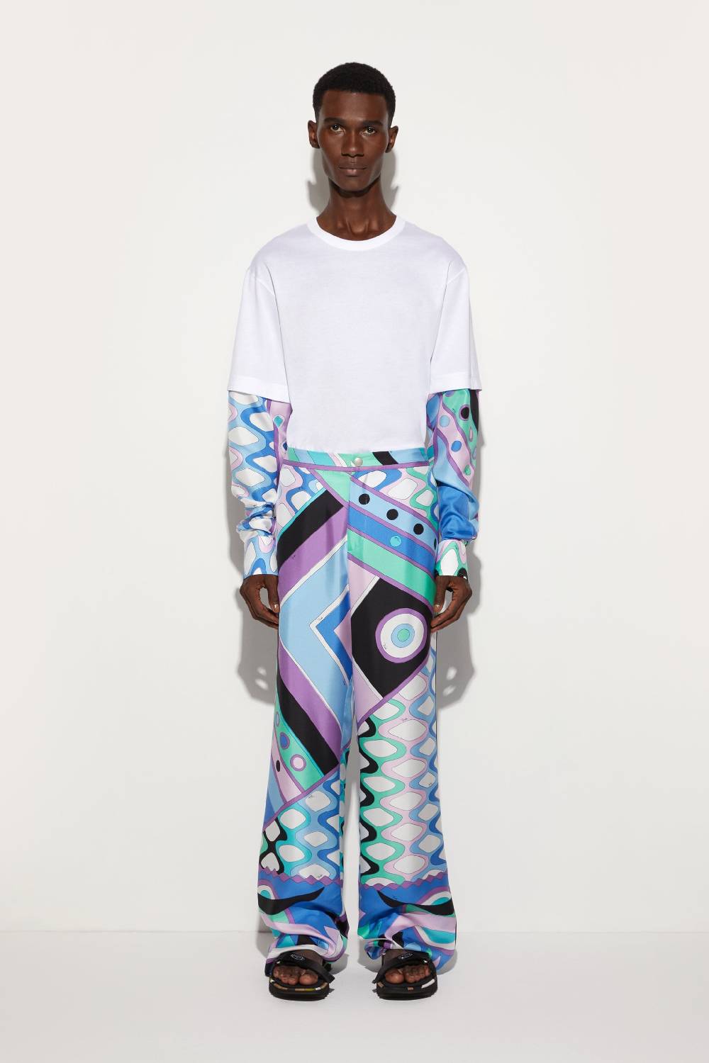 Pucci Pantaloni in seta con stampa Vivara Pezzi Unici