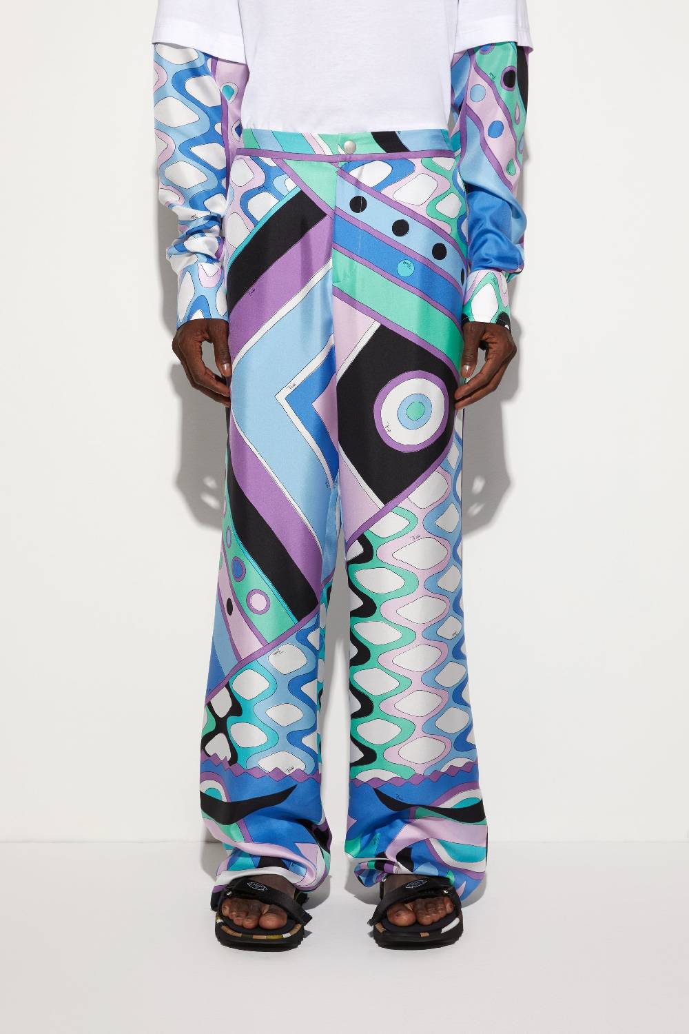 Pucci Pantaloni in seta con stampa Vivara Pezzi Unici