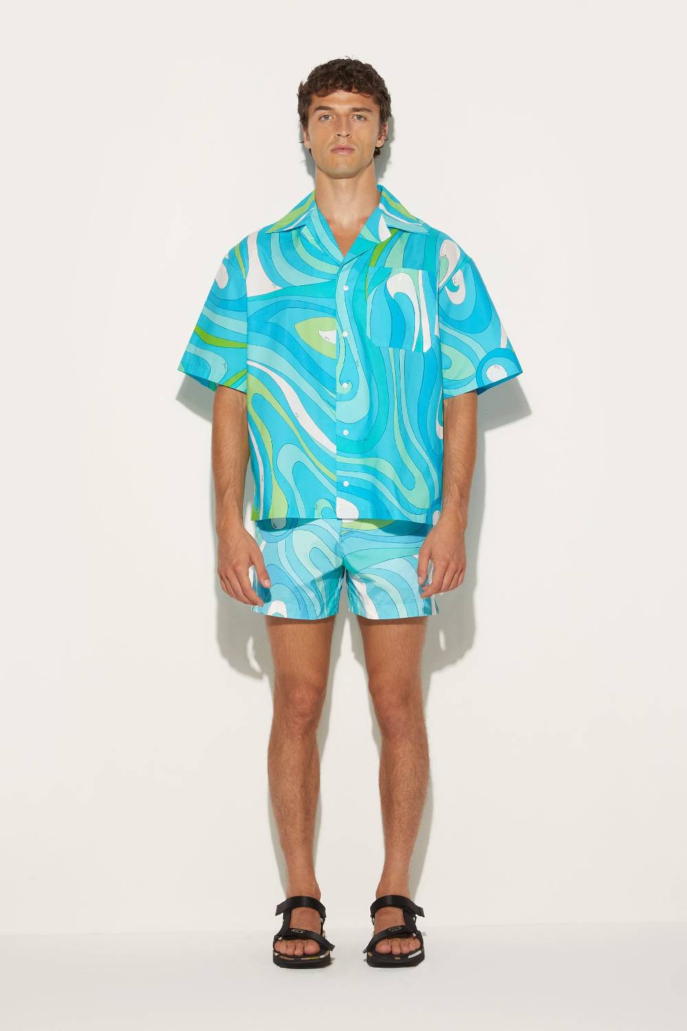 Pucci Camicia da bowling con stampa Marmo Negozi Online