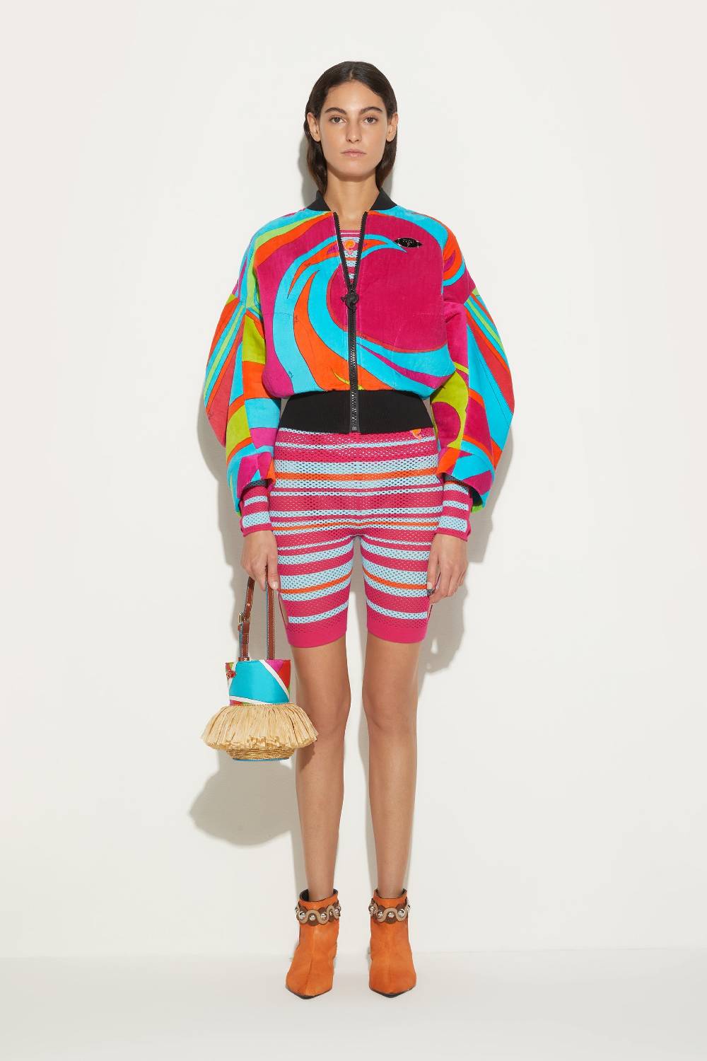 Pucci Bomber in spugna con stampa Cigni Fino Al -60%