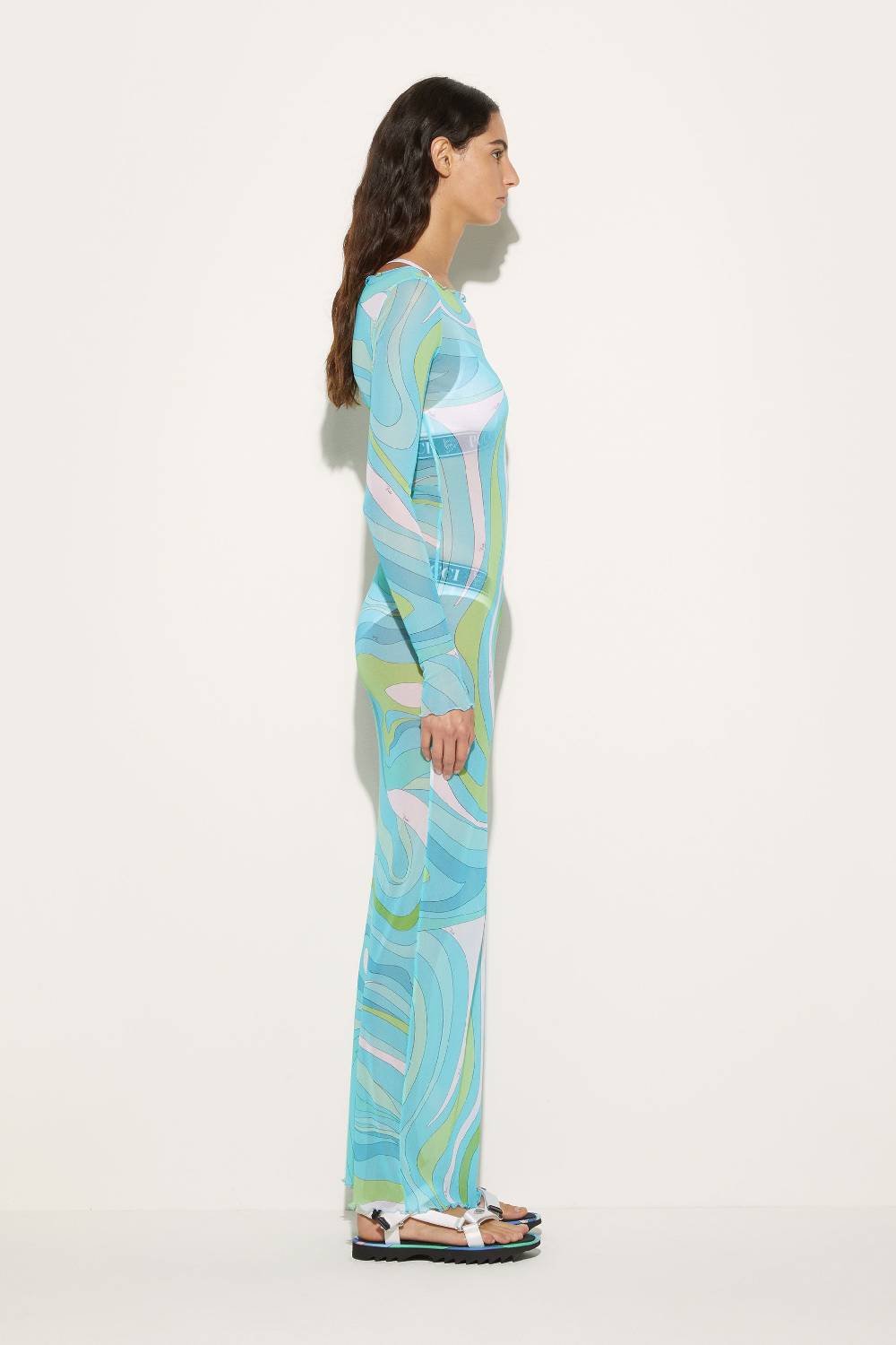 Pucci Abito lungo con stampa Marmo Moda