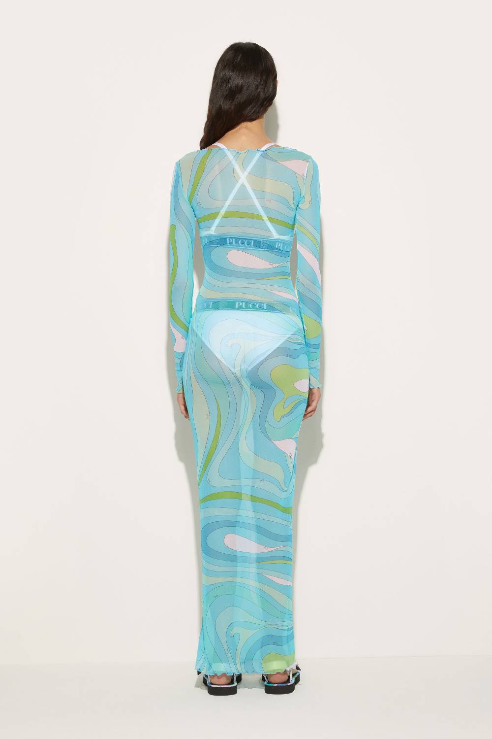 Pucci Abito lungo con stampa Marmo Moda