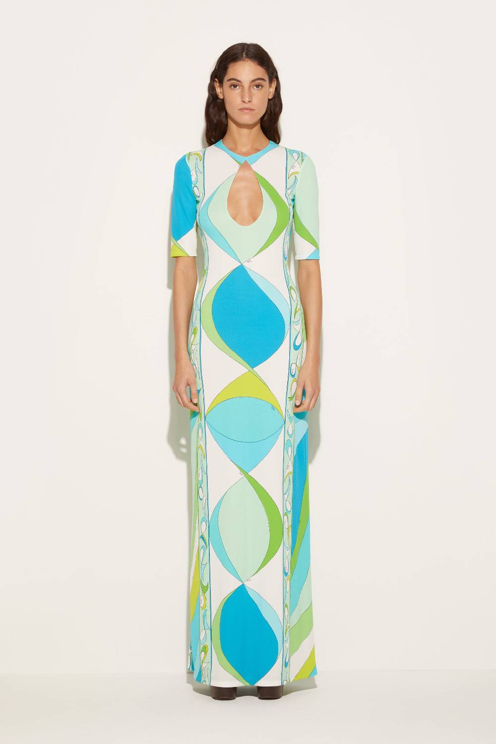 Pucci Abito lungo con stampa Pesci Latest fashion
