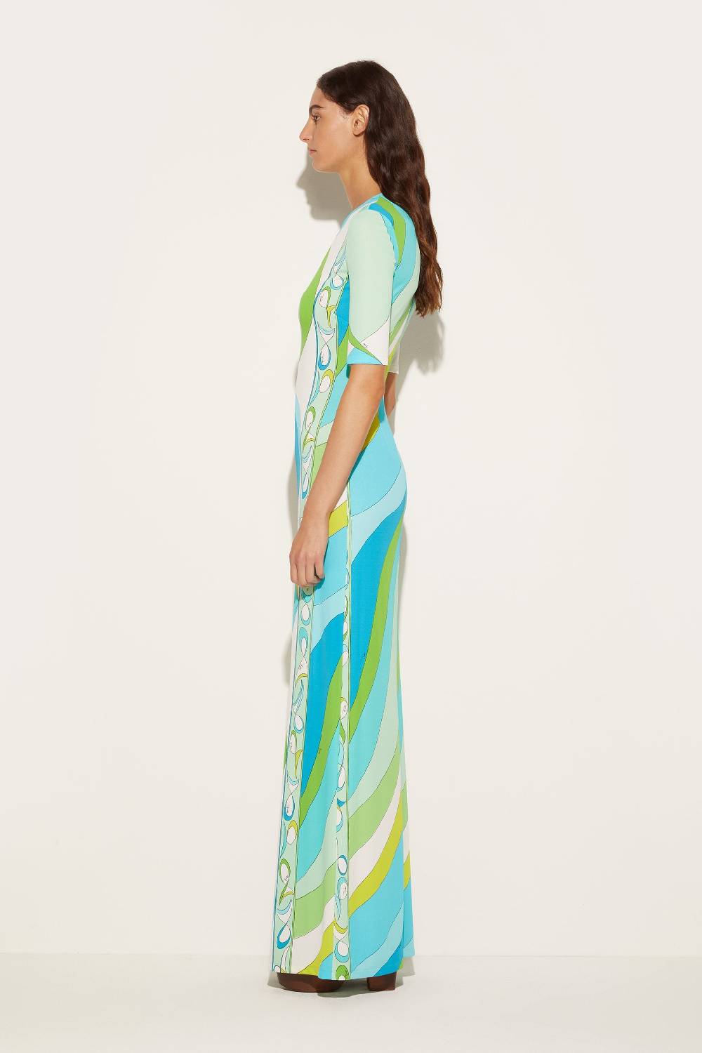 Pucci Abito lungo con stampa Pesci Latest fashion