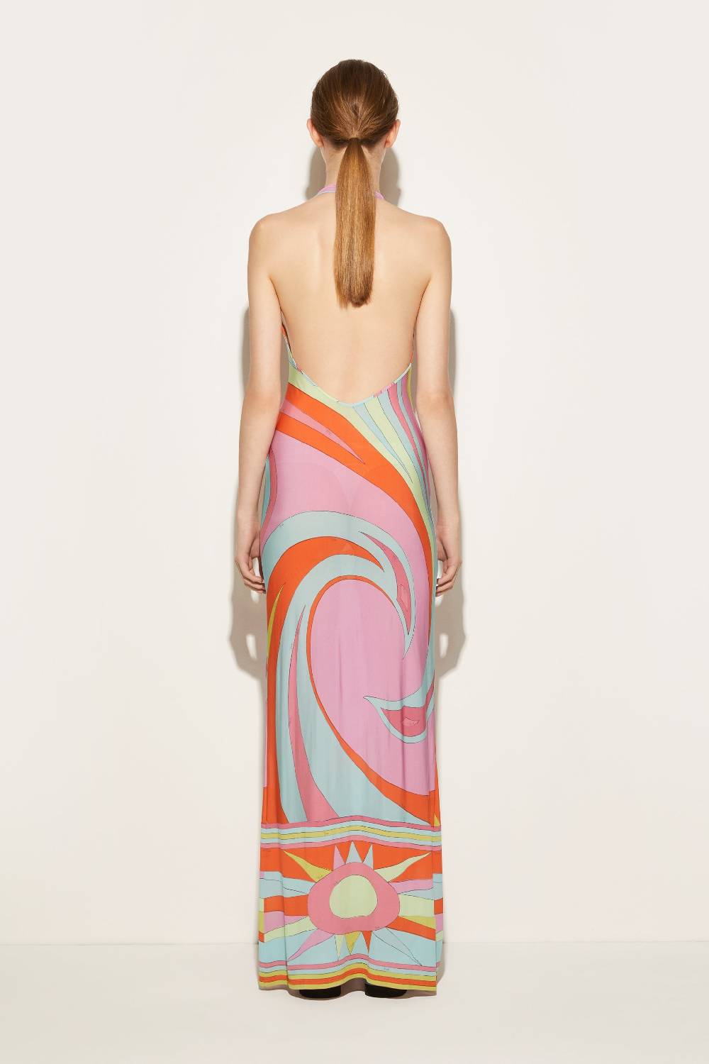 Pucci Abito lungo con stampa Cigni Sconto