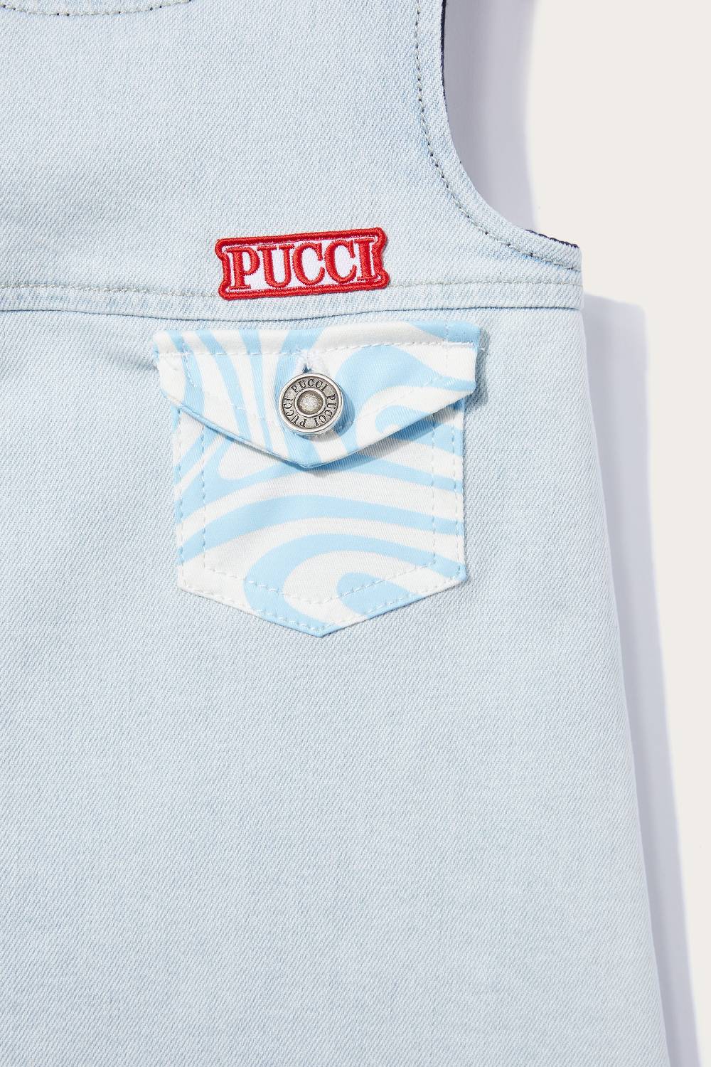 Pucci Abito in denim con inserti Marmo Vendita Economica