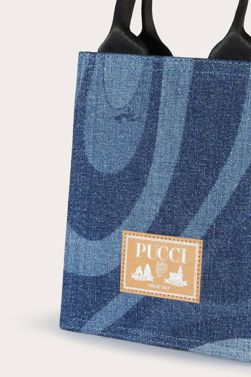 Pucci Marmo-Print Denim Tote Bag Prezzo di fabbrica