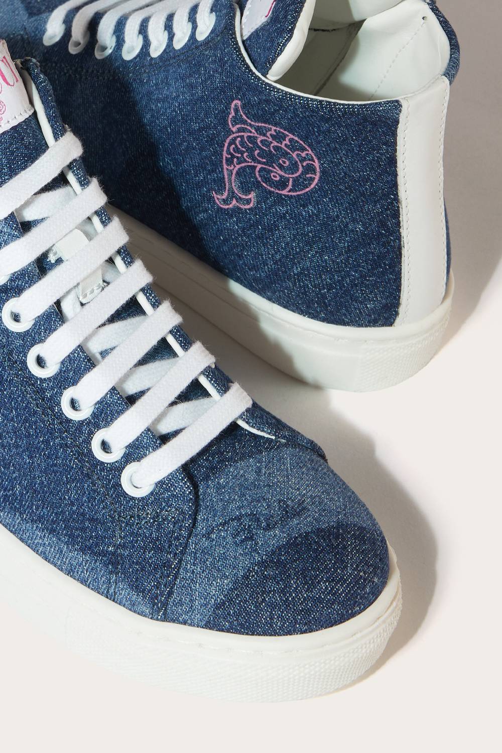 Pucci Marmo-Print Denim Sneakers Comprare a buon mercato
