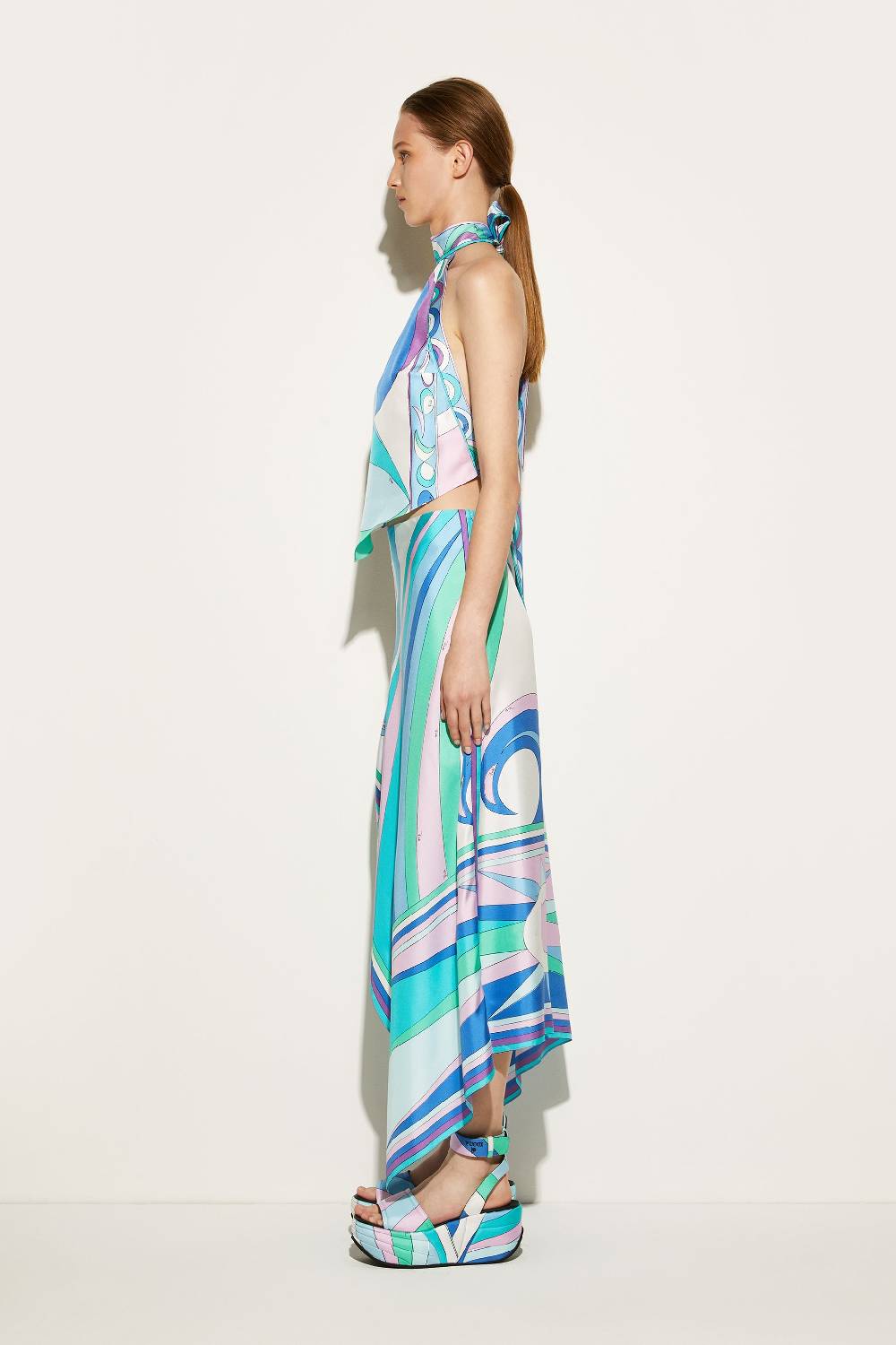 Pucci Top in seta con stampa Pesci Offerta Pasqua