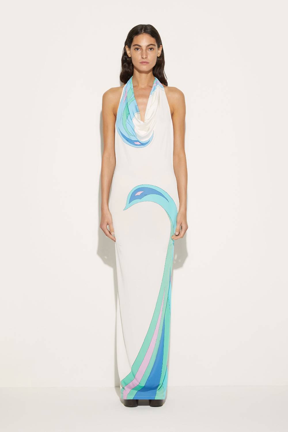 Pucci Abito lungo con stampa Cigni Online Outlet