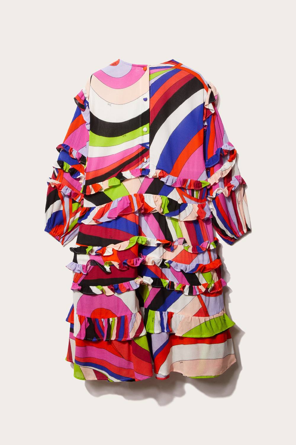 Pucci Iride-Print Ruffled Dress Grandi sconti