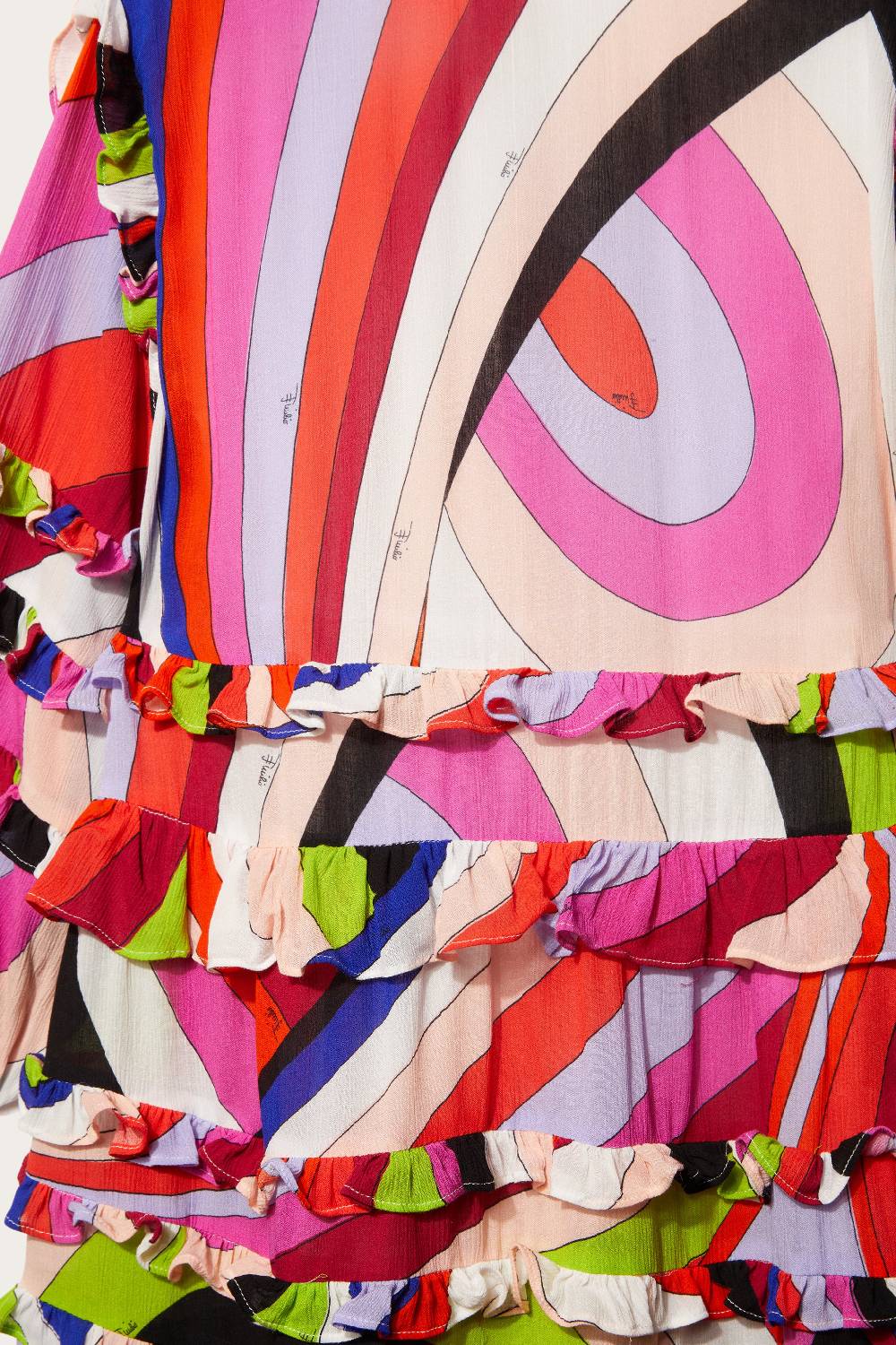Pucci Iride-Print Ruffled Dress Grandi sconti