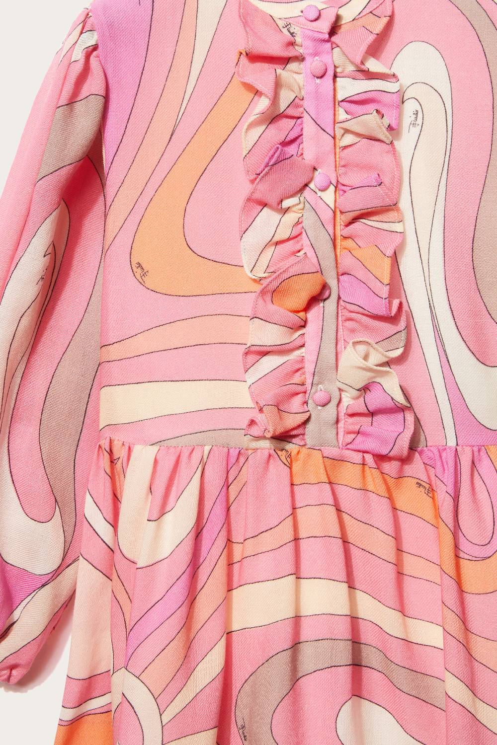 Pucci Marmo-Print Ruffled Wool Dress Cyber Monday