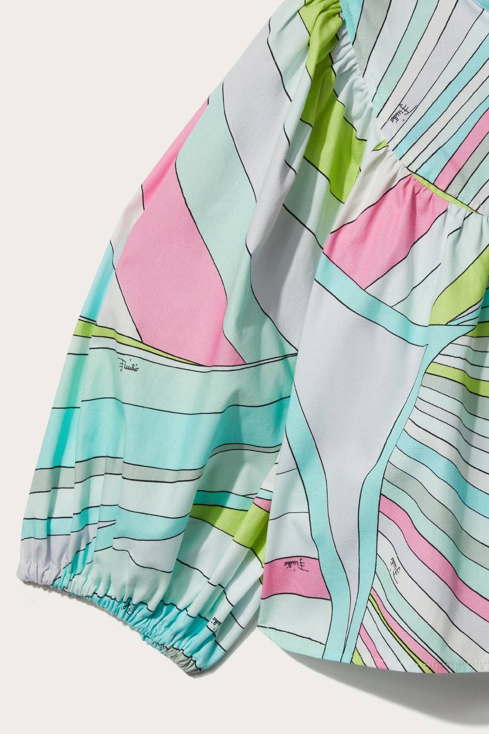 Pucci Iride-Print Cotton Top Smaltimento dello stoccaggio