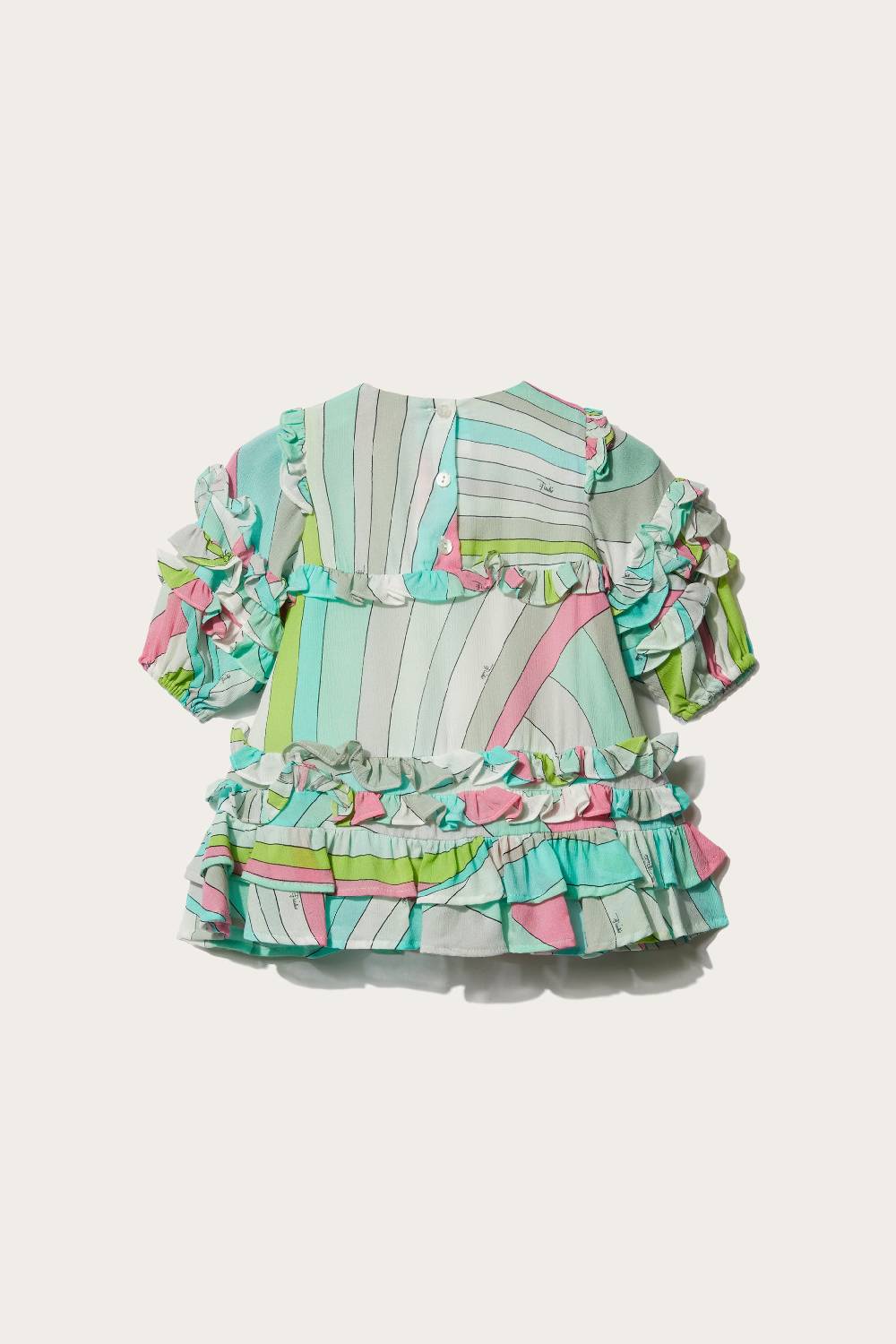 Pucci Iride-Print Ruffled Dress Comprane uno, ottenene uno gratis
