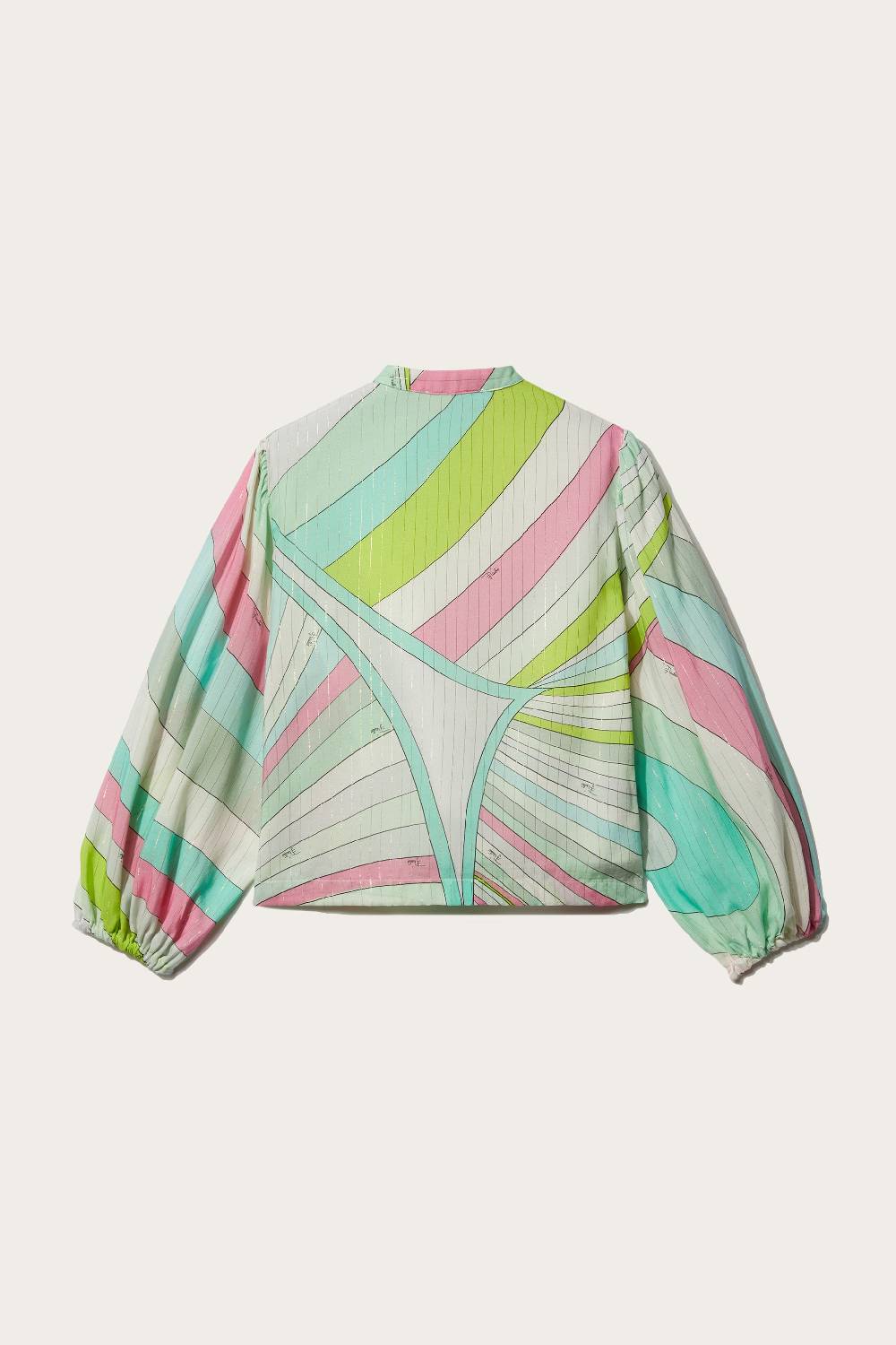 Pucci Iride-Print Ruffled Top Ultimo giorno