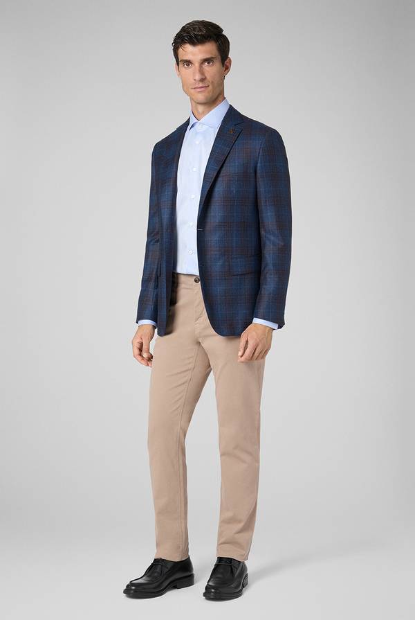 Pull Pal Zileri Pantaloni chino tinti in capo in cotone e tencel stretch In Vendita