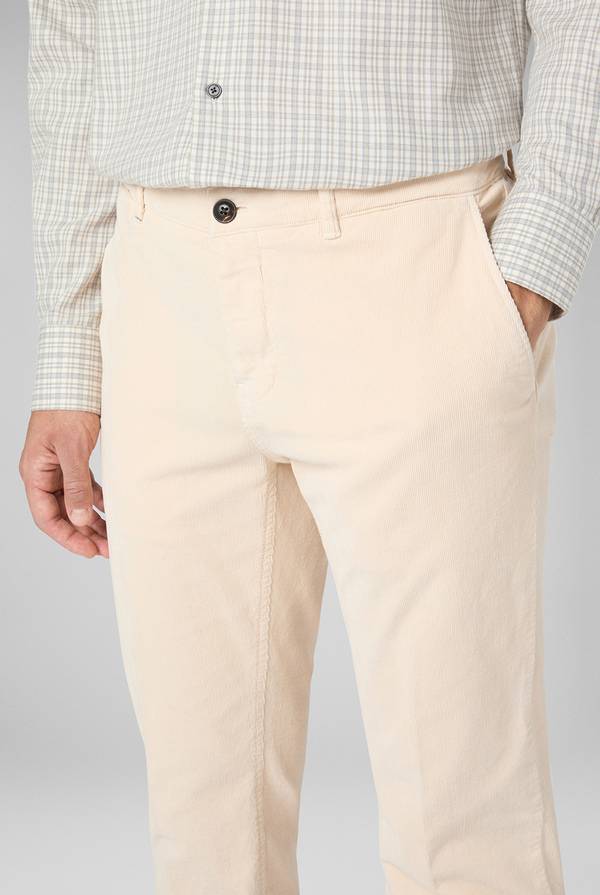 Pull Pal Zileri Pantaloni chino tinti in capo in cotone corduroy Vendita Calda