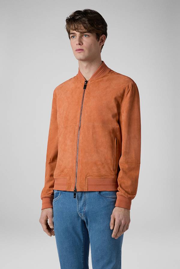 Pull Pal Zileri Bomber in suede color albicocca Qualità