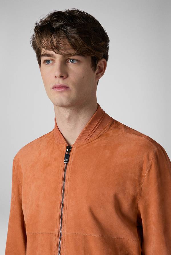 Pull Pal Zileri Bomber in suede color albicocca Qualità
