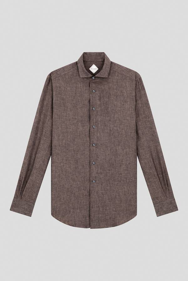 Pull Pal Zileri Camicia in lino marrone Promozione