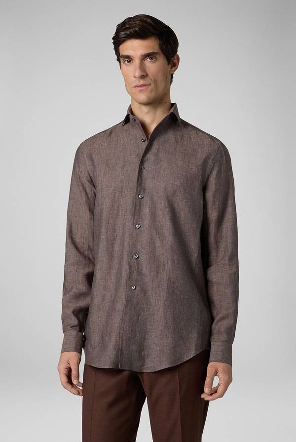 Pull Pal Zileri Camicia in lino marrone Promozione