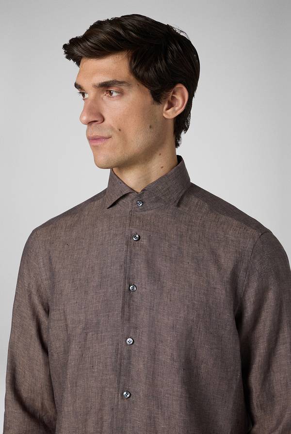 Pull Pal Zileri Camicia in lino marrone Promozione