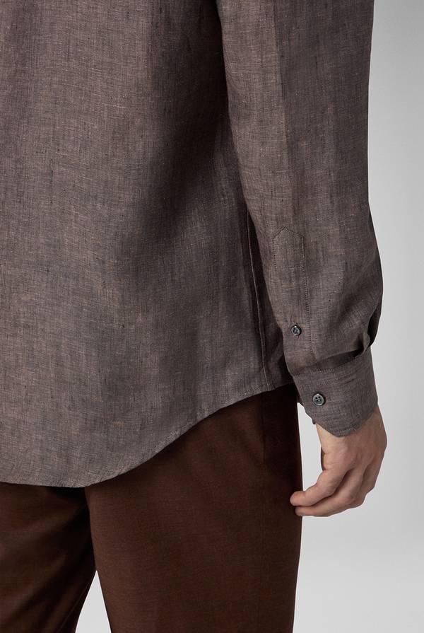 Pull Pal Zileri Camicia in lino marrone Promozione