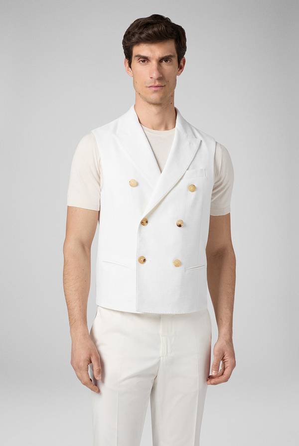 Pull Pal Zileri Gilet doppiopetto bianco con macro bottoni Sottocosto