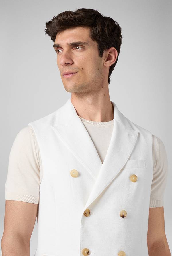 Pull Pal Zileri Gilet doppiopetto bianco con macro bottoni Sottocosto