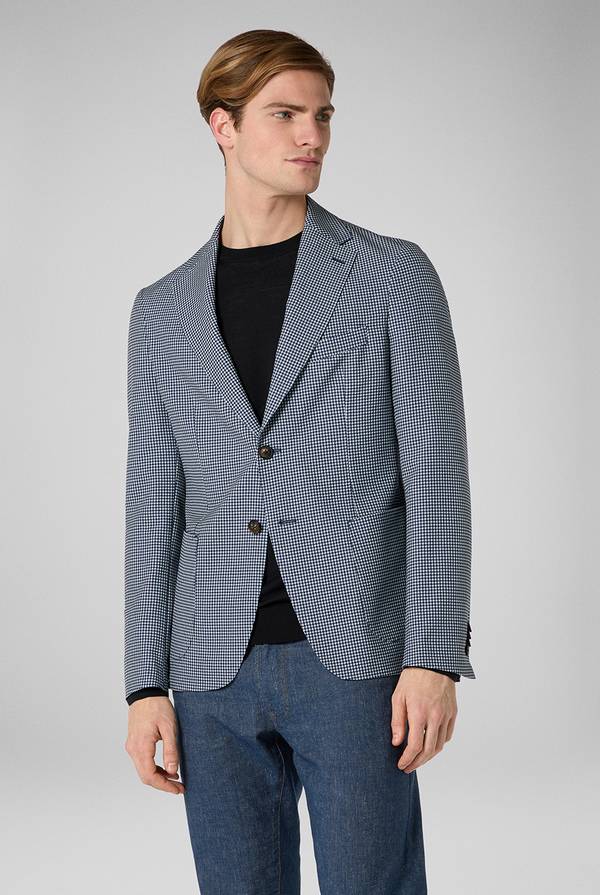 Pull Pal Zileri Giacca Effortless in jersey con motivo pied de poule Convenienza