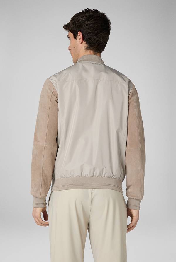 Pull Pal Zileri Bomber beige in nylon e suede Presa