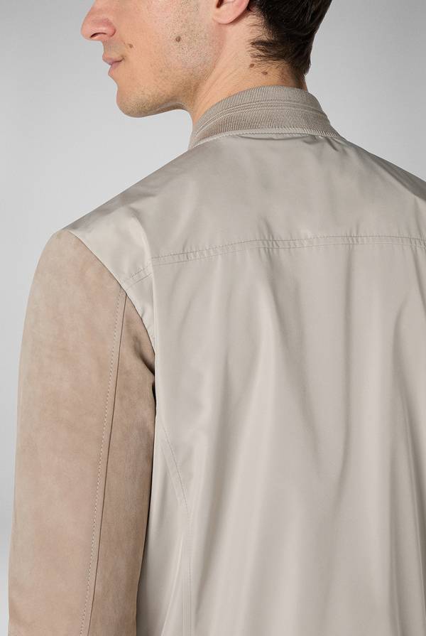Pull Pal Zileri Bomber beige in nylon e suede Presa