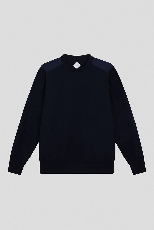 Pull Pal Zileri Girocollo in lana con dettagli in nylon