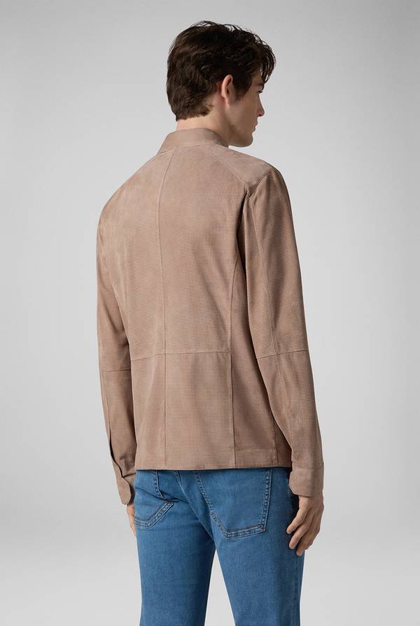 Pull Pal Zileri Overshirt in suede e nappa micro perforata Nuova