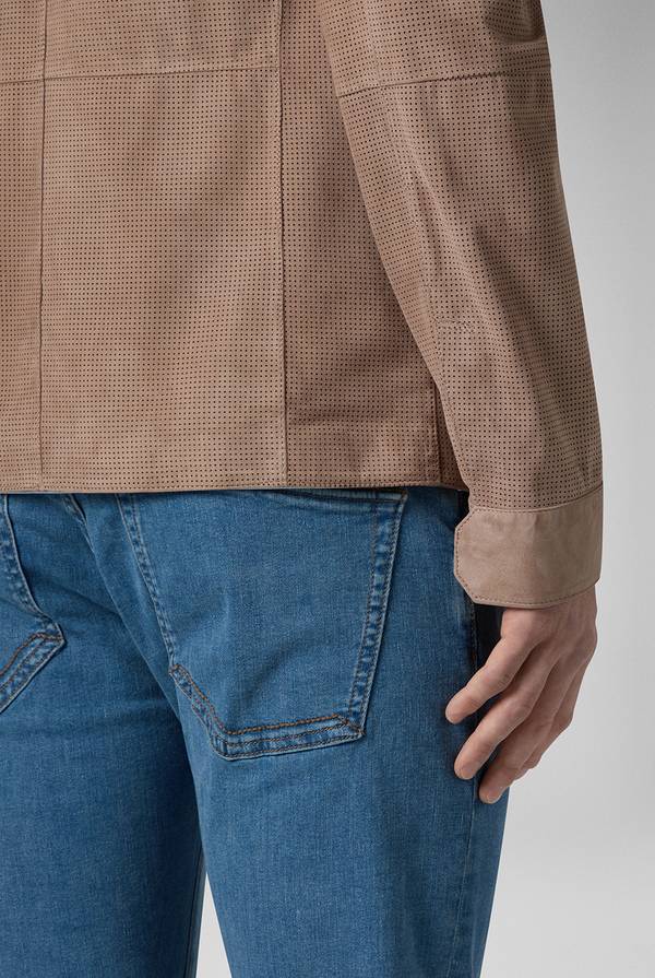 Pull Pal Zileri Overshirt in suede e nappa micro perforata Nuova