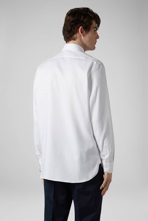 Pull Pal Zileri Camicia bianca in cotone con micro struttura Italia