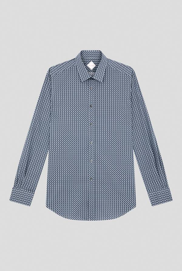 Pull Pal Zileri Camicia in cotone stampato nei toni del blu