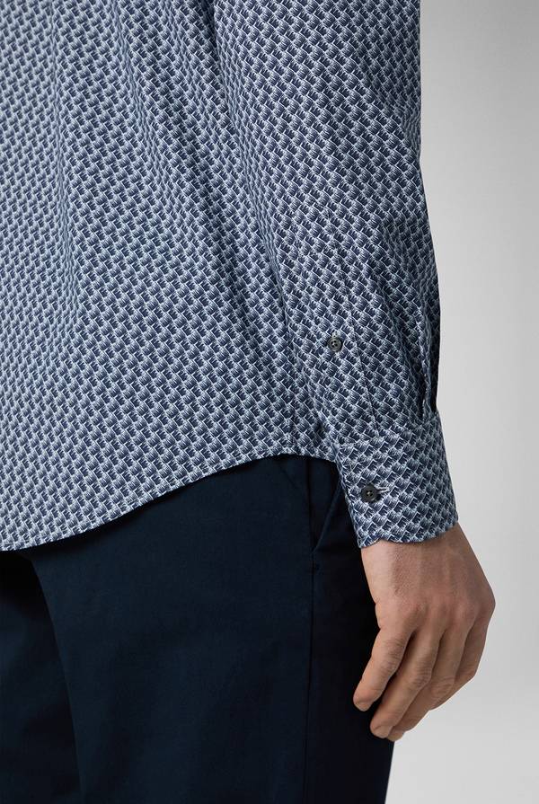 Pull Pal Zileri Camicia in cotone stampato nei toni del blu 2025