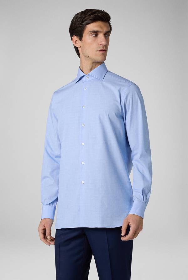 Pull Pal Zileri Camicia Principe di Galles azzurra 2025