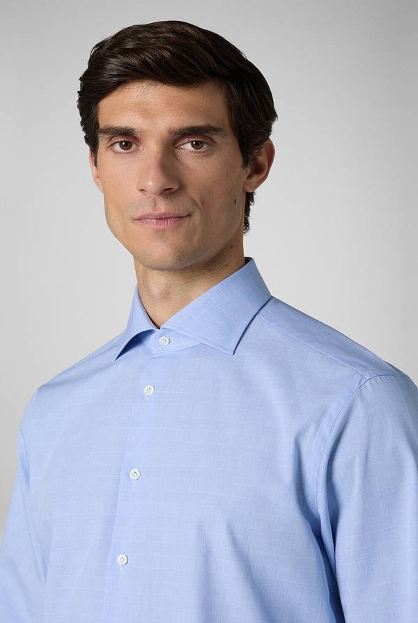 Pull Pal Zileri Camicia Principe di Galles azzurra 2025
