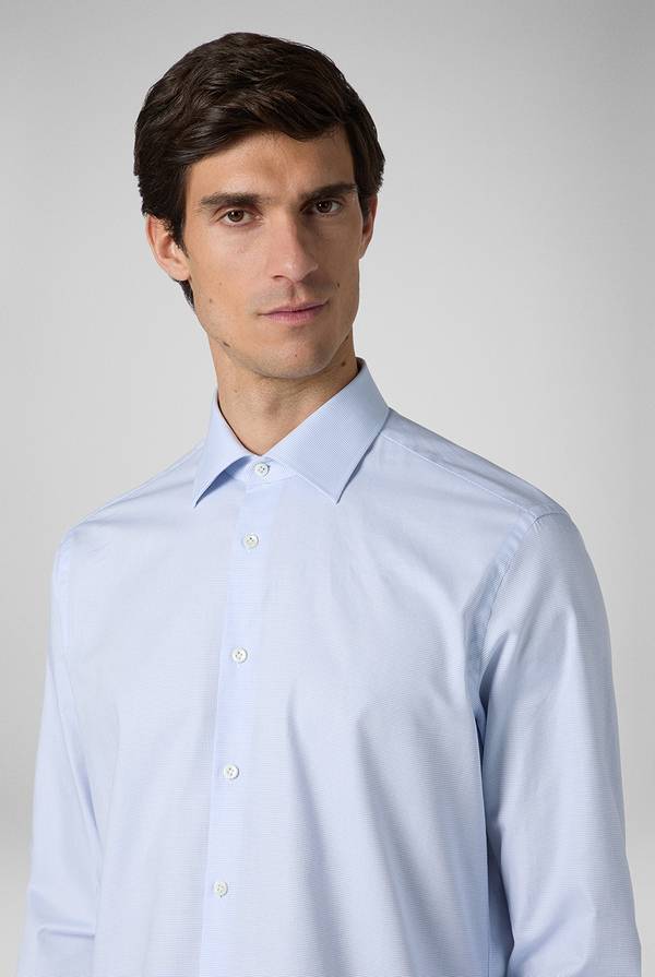 Pull Pal Zileri Camicia azzurra con micro struttura Promozione