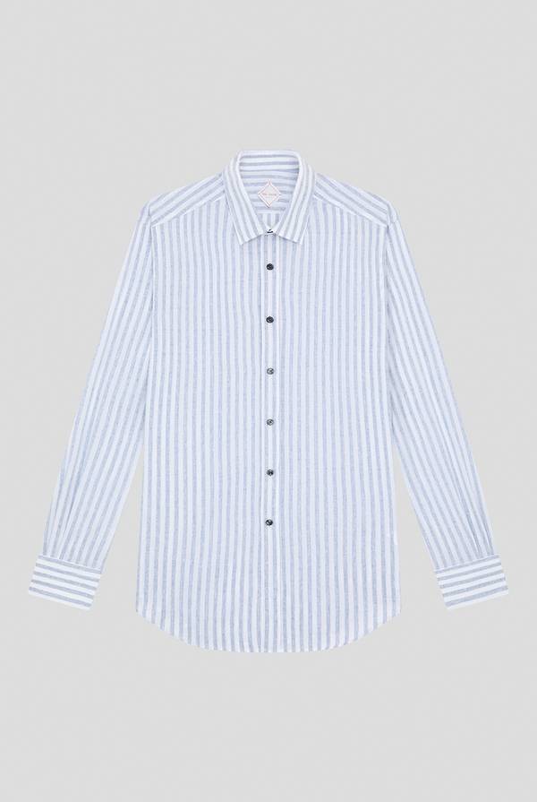 Pull Pal Zileri Camicia a macro righe bianche e azzurre