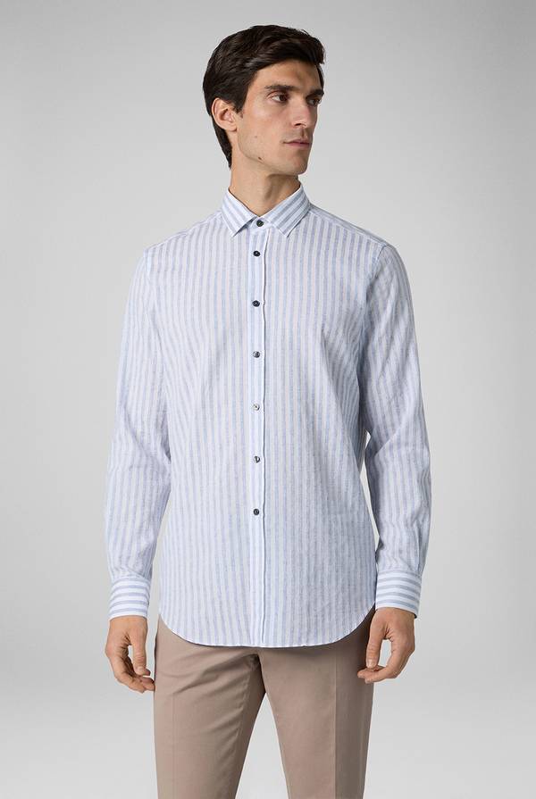 Pull Pal Zileri Camicia a macro righe bianche e azzurre Consegna Veloce