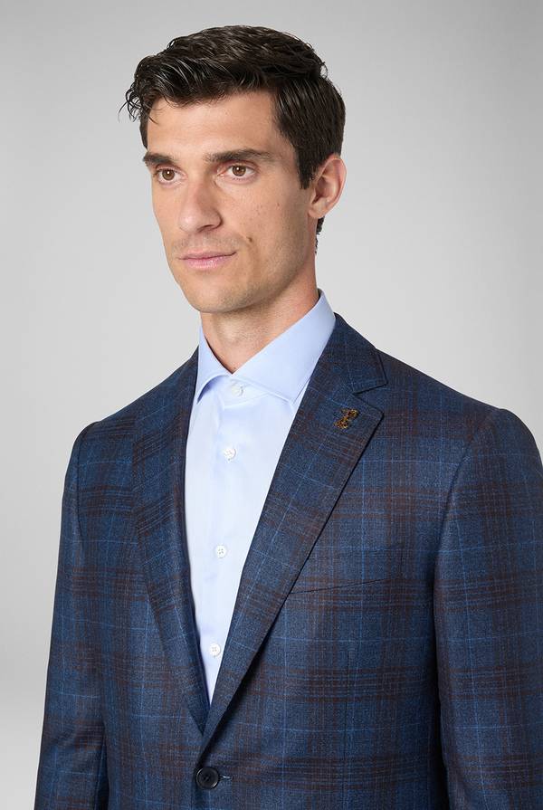 Pull Pal Zileri Giacca Vicenza in pura lana con motivo Principe di Galles interamente foderata Online