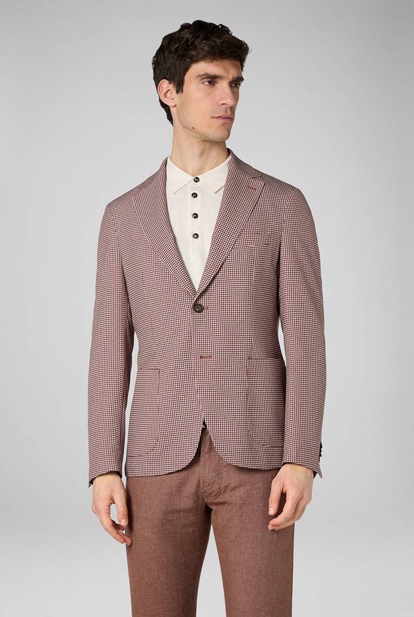 Pull Pal Zileri Giacca Effortless in jersey con motivo pied de poule Vendite Flash